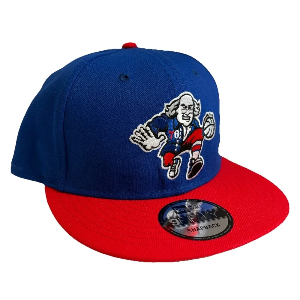 Philadelphia 76ers New Era 9FIFTY Two Tone Blue Red Adjustable Snapback Hat OSFM